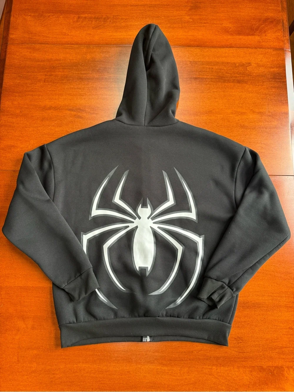 Spider-Man Inspired Full Zip Mask Hoodie Black Spider Graphic Men’s Large L